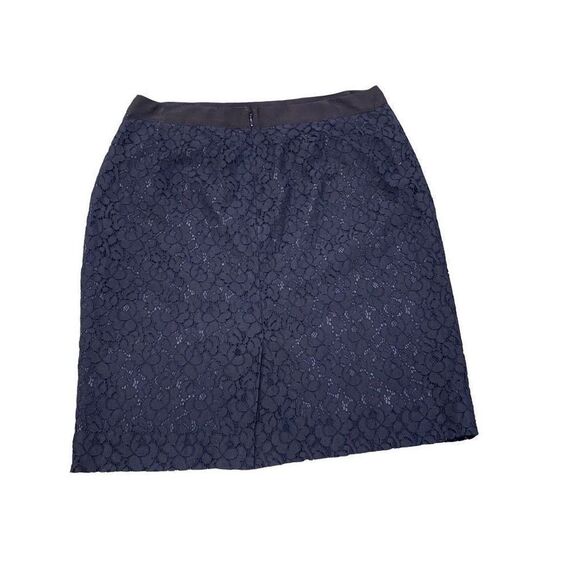 J Crew 8 Navy The Pencil Skirt Dark Blue Lace Medium Dress - Picture 3 of 9